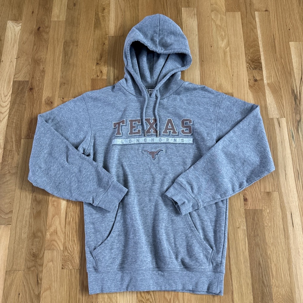 Texas Longhorns Hoodie Champion Men's Small Gray NCAA Pullover Sweatshirt UT